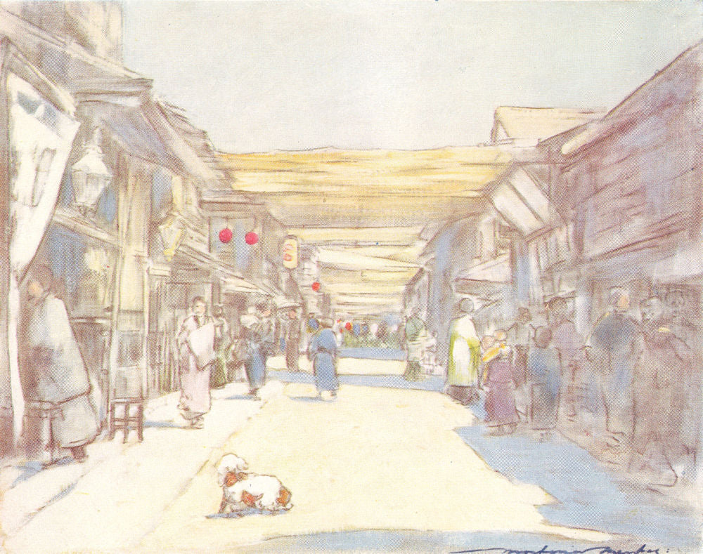 JAPAN. Honeysuckle St 1904 old antique vintage print picture